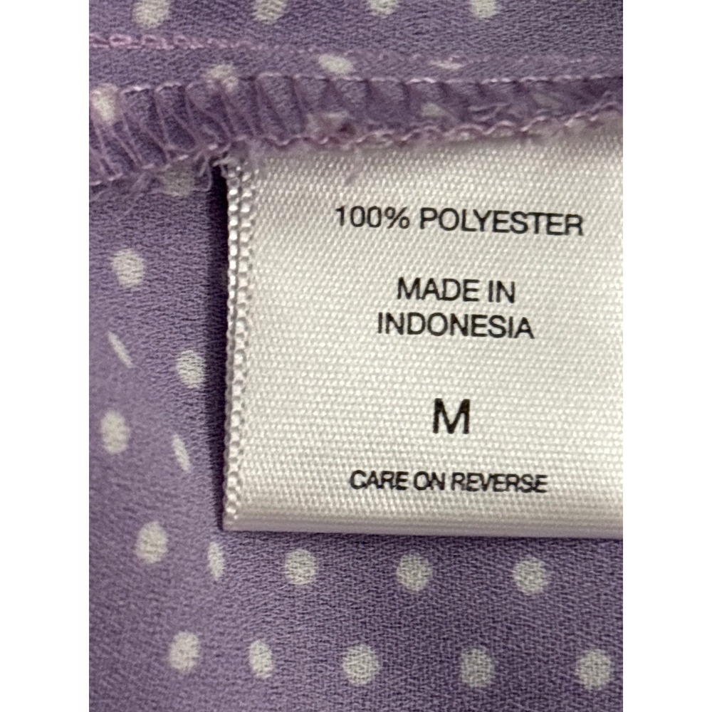 New York & Company Purple Polka Dot Button Down Roll Tab Sleeve Blouse Med
A1104 - Picture 4 of 5